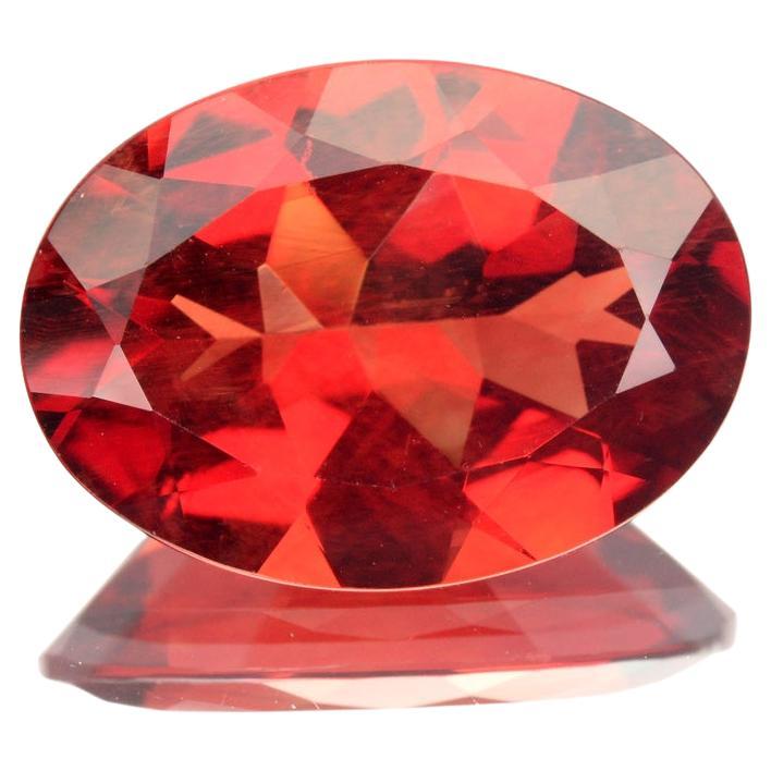 4.38 Carats Natural Red Andesine Feldspar Oval Cut Congo For Sale