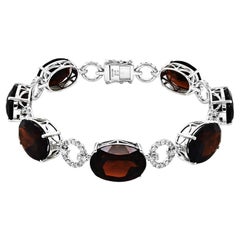 43.83 Carats Rhodolite Diamond White Gold Bracelet