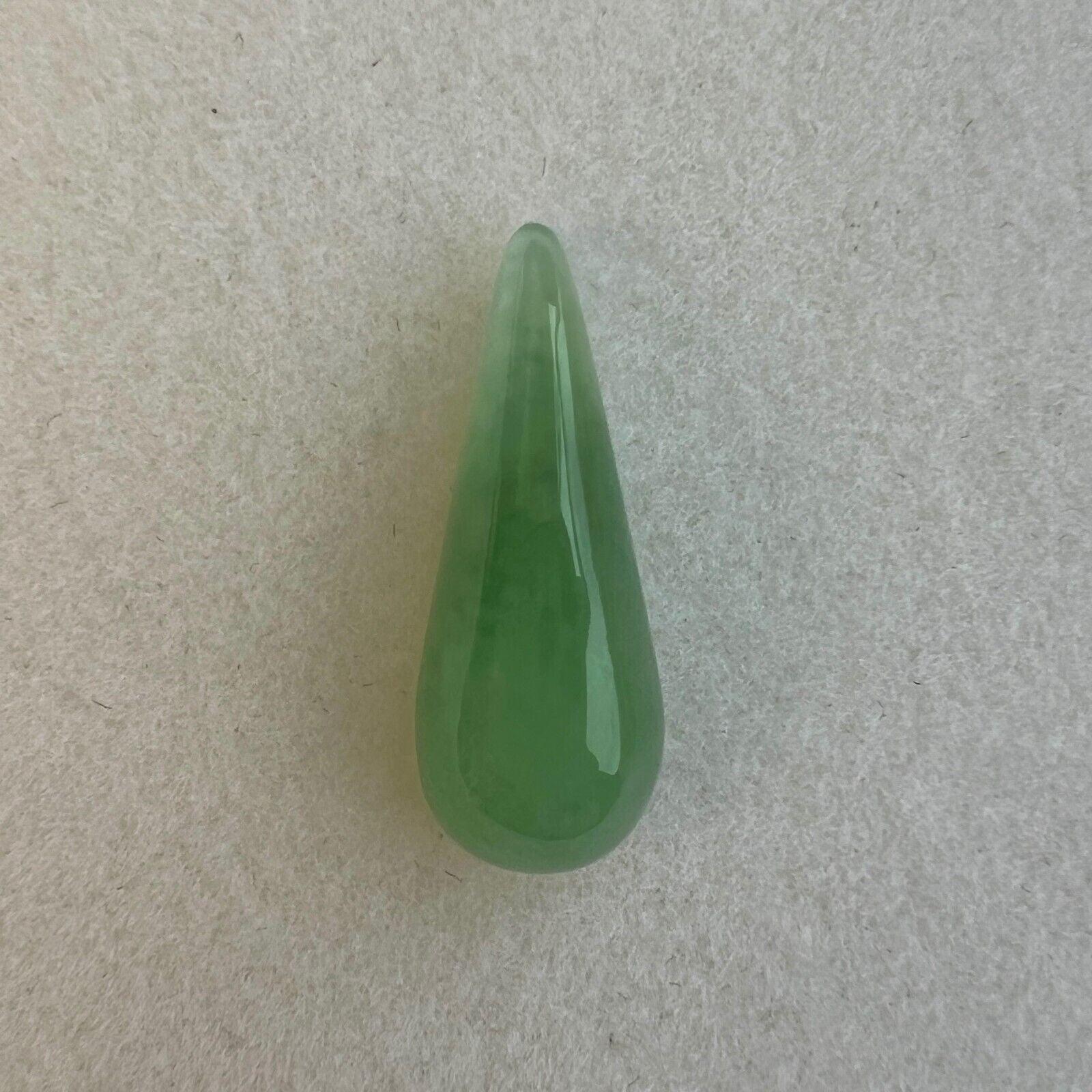 4.38Ct Green Jadeite Jade IGI Certified Natural ‘A’ Grade Pear Cabochon Gem

IGI Certified Untreated A Grade 'Apple' Green Jadeite Gemstone.
4.38 Carat with an excellent pear cabochon cut and bright 'apple' green colour. Fully certified by IGI in