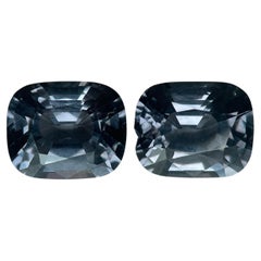 Paire de spinelles roses grises de 4,38 ct, de qualité supérieure, coupes avec précision