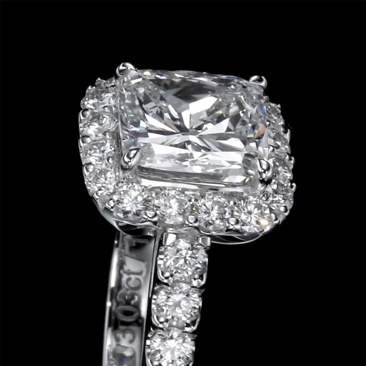 Ring mit 4,39 Karat natürlichem Diamanten – GIA-Zertifikat (Kissenschliff) im Angebot