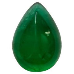 4.39 Carat Natural Zambian Emerald Pear Cabochon Loose Gemstone