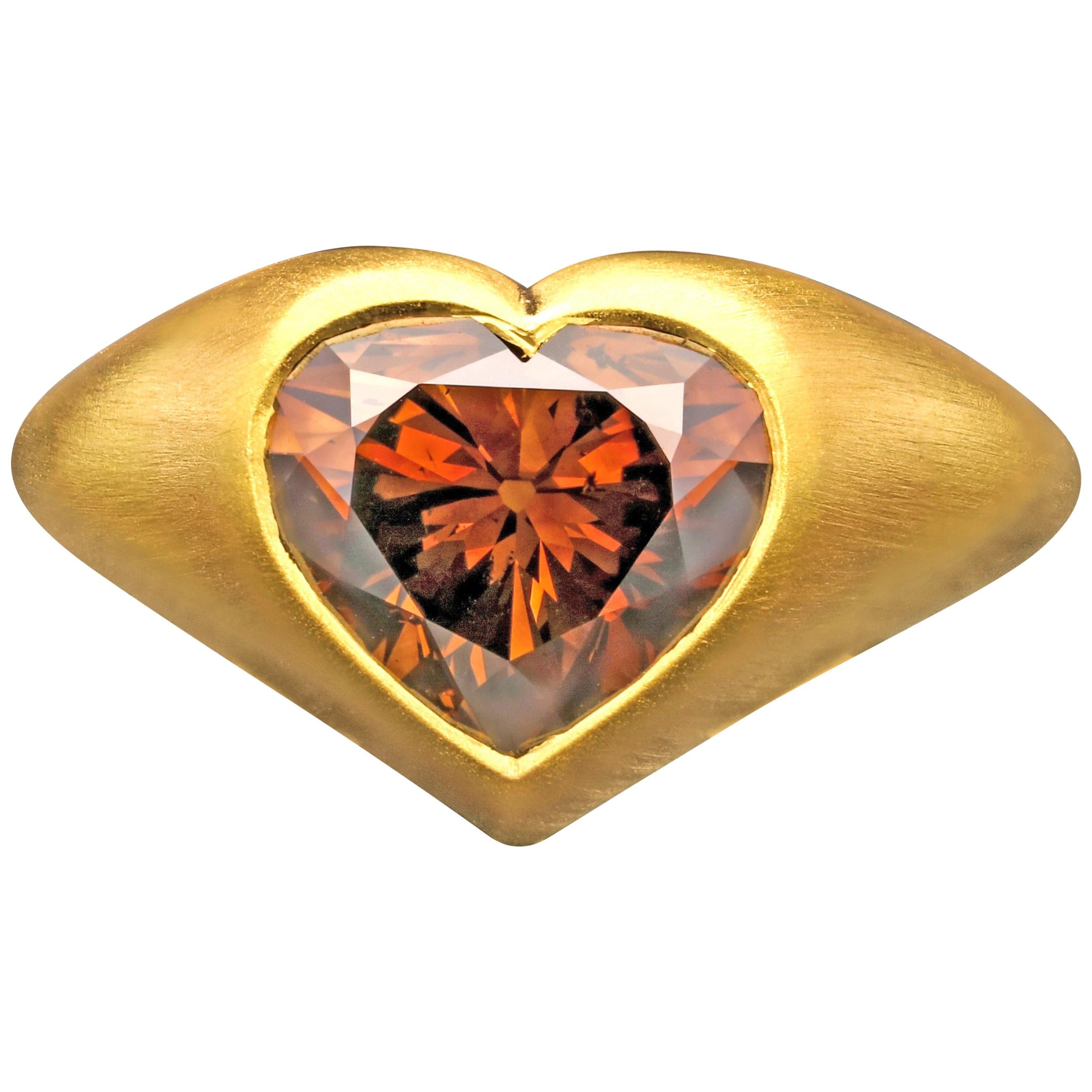 4.39 Carat Rare Fancy Dark Orangey Brown Diamond 22K 'Gypsy' Ring by Hancocks