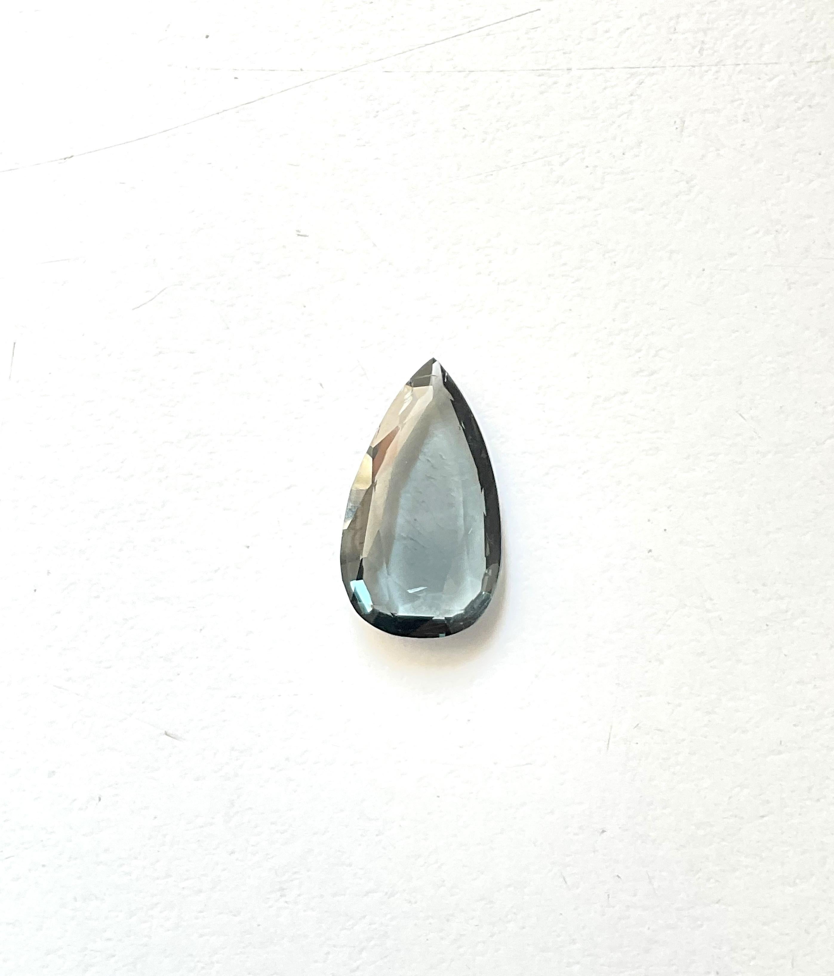 4.39 Carats Grey Burmese Spinel Pear Rose Cut Stone Natural Gemstones For Sale 1