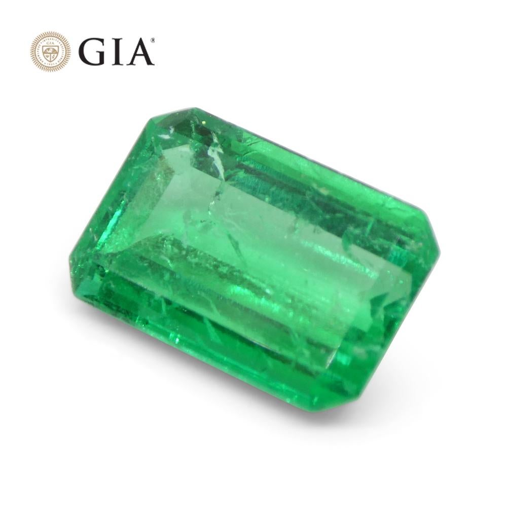 4.39ct Octagonal/Emerald Green Emerald GIA Certified Colombia   For Sale 6