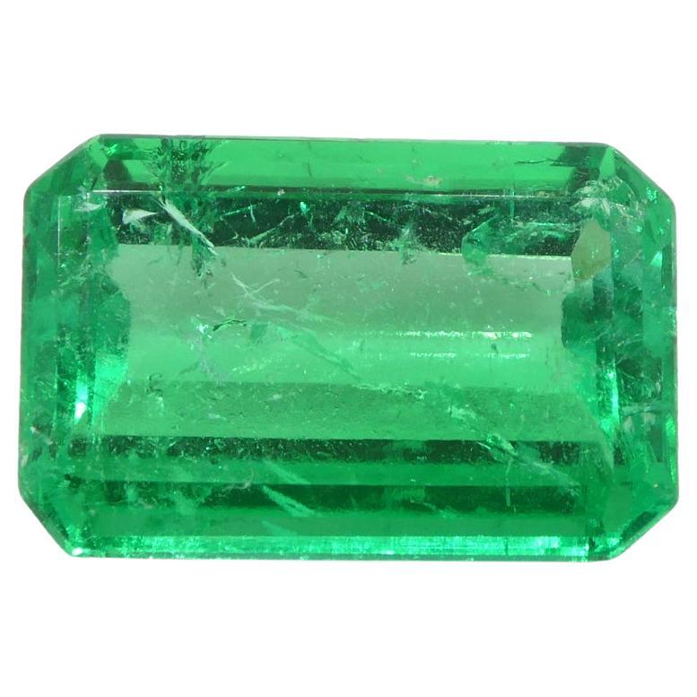 4.39ct Octagonal/Emerald Green Emerald GIA Certified Colombia  