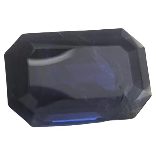4.39ct Rectangular Cut Natural Dark Blue Sapphire Gemstone For Sale