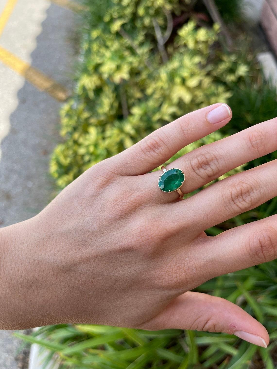 emerald oval engagement ring