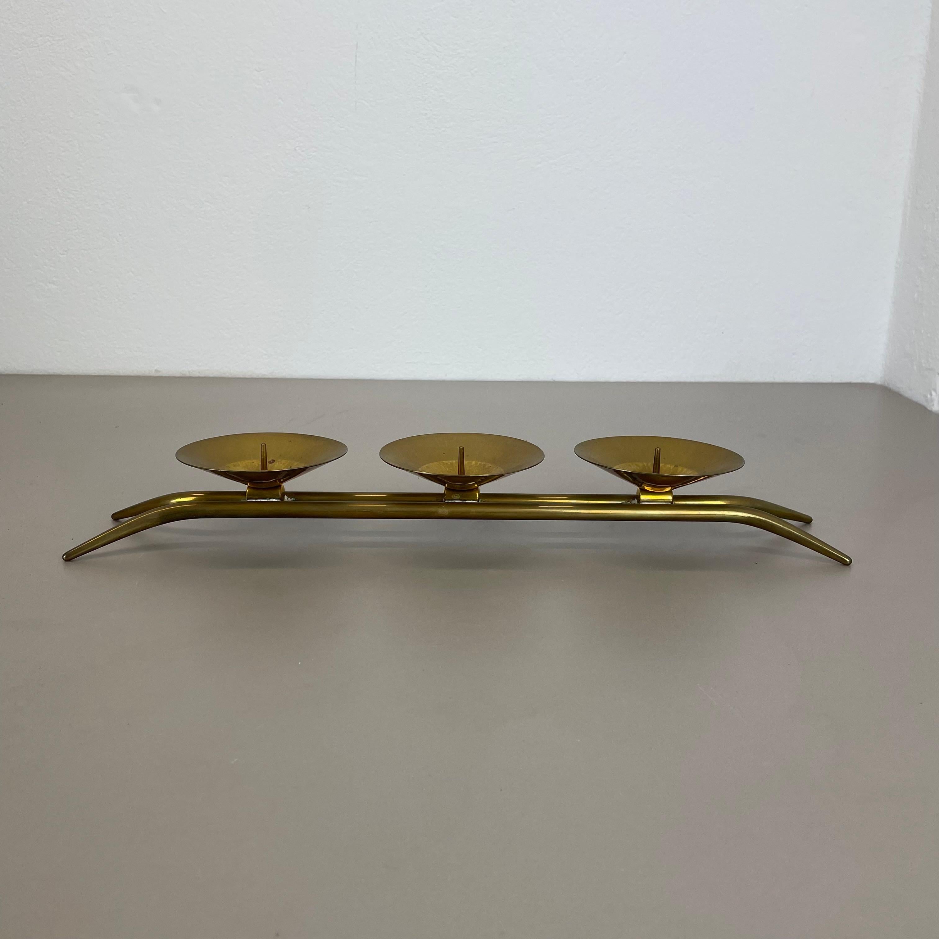 43cm Modernistischer Auböck Stil Brutalistischer Kerzenständer aus Messing, Österreich 1950er Jahre im Angebot 5