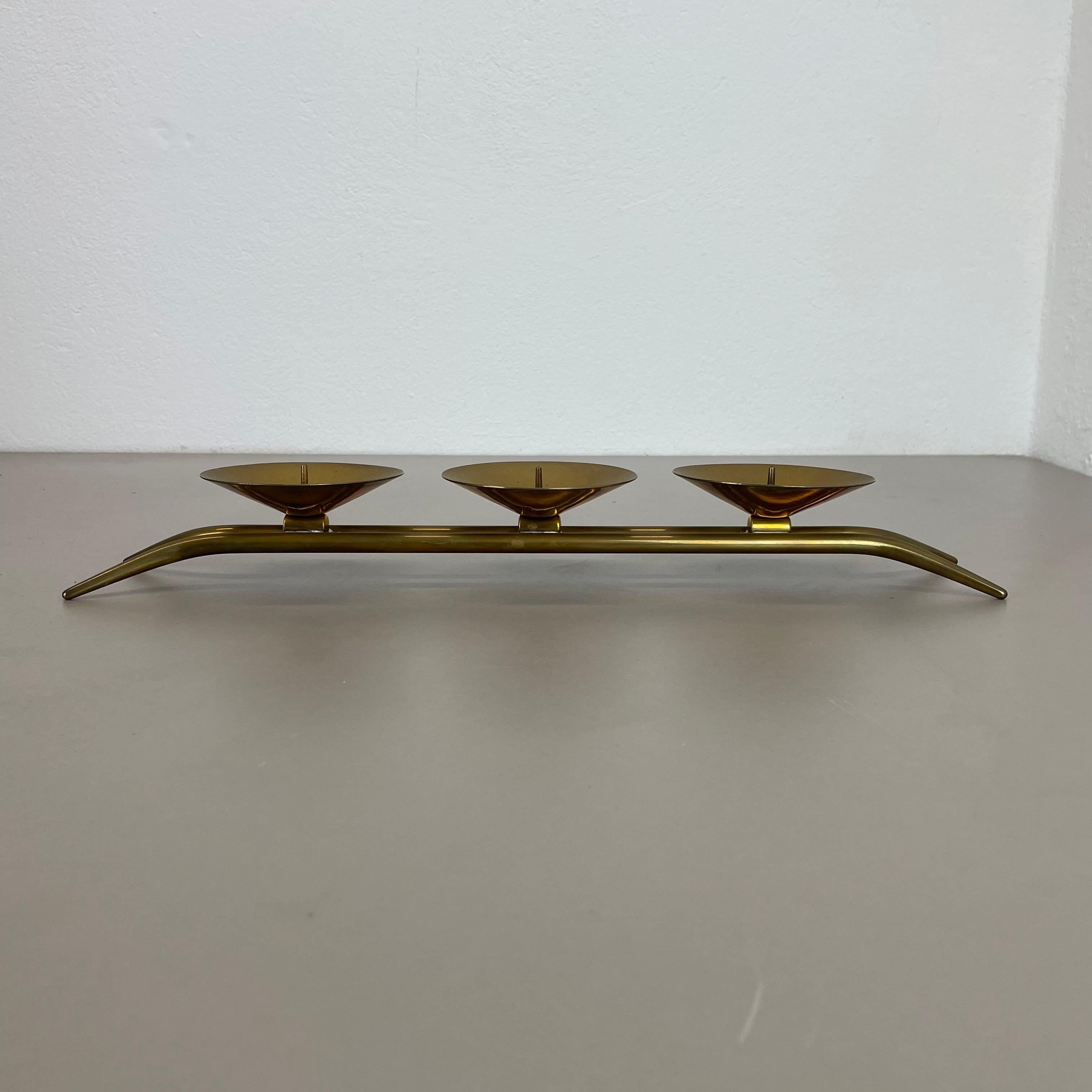 43cm Modernistischer Auböck Stil Brutalistischer Kerzenständer aus Messing, Österreich 1950er Jahre im Angebot 6
