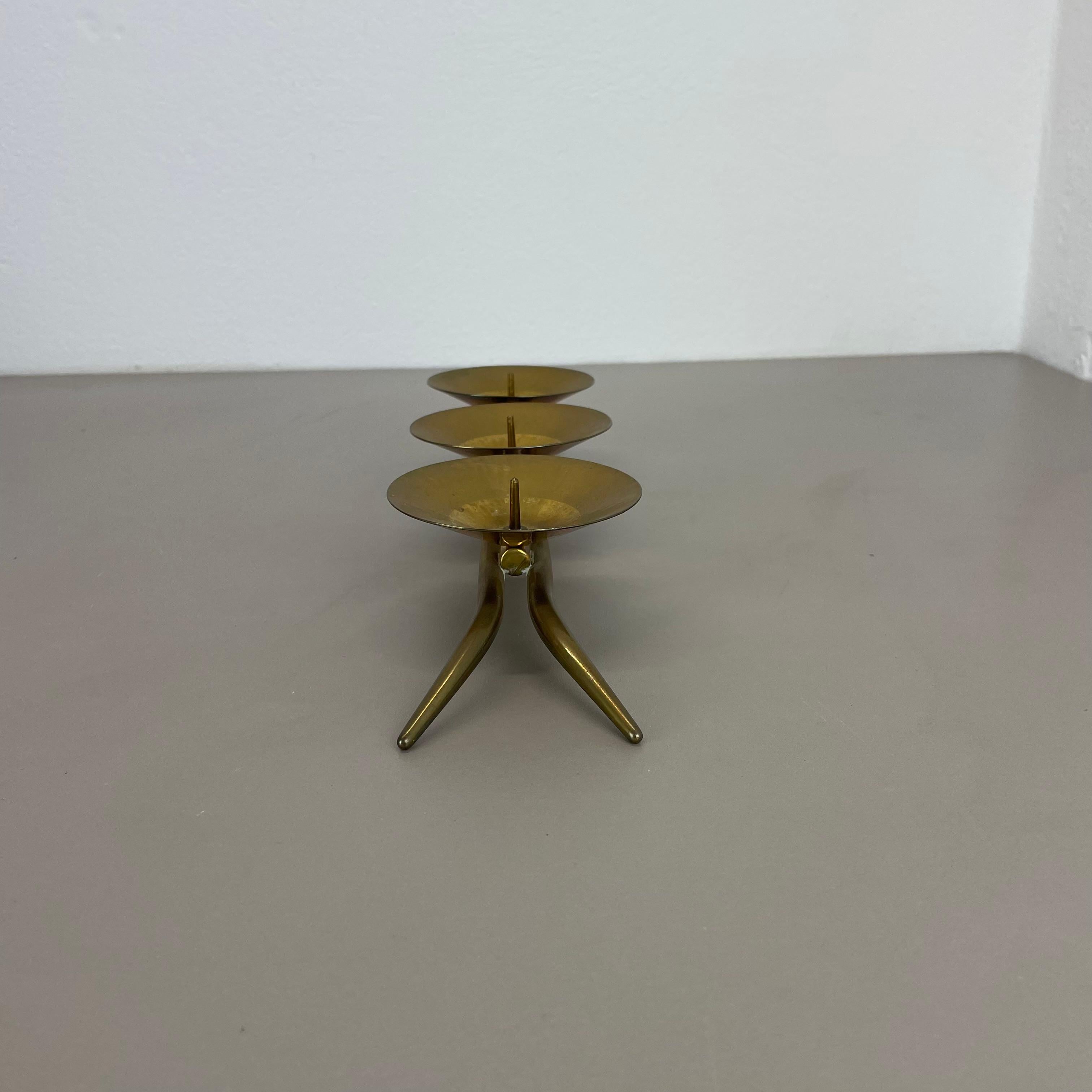 43cm Modernistischer Auböck Stil Brutalistischer Kerzenständer aus Messing, Österreich 1950er Jahre im Angebot 7