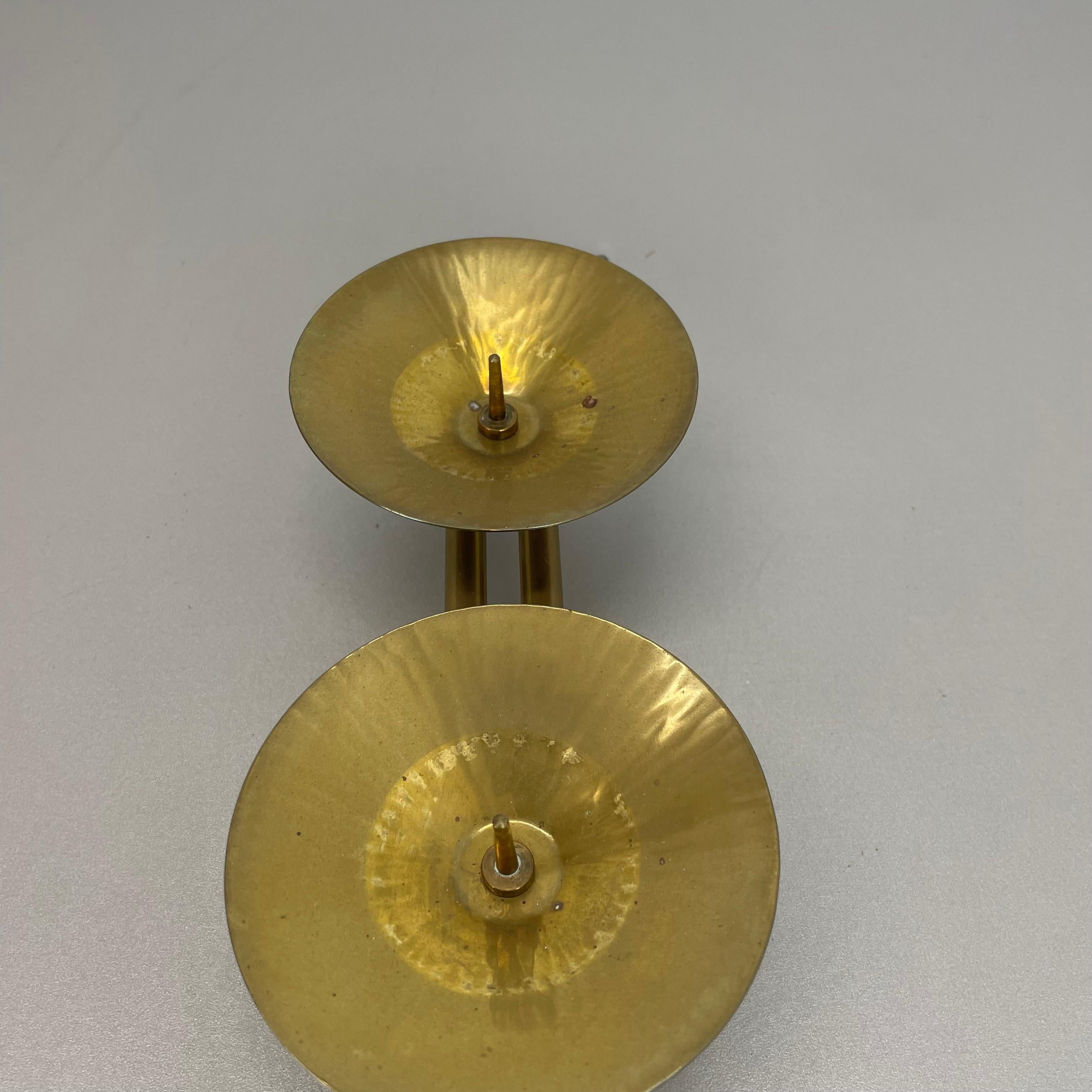 43cm Modernistischer Auböck Stil Brutalistischer Kerzenständer aus Messing, Österreich 1950er Jahre im Angebot 11