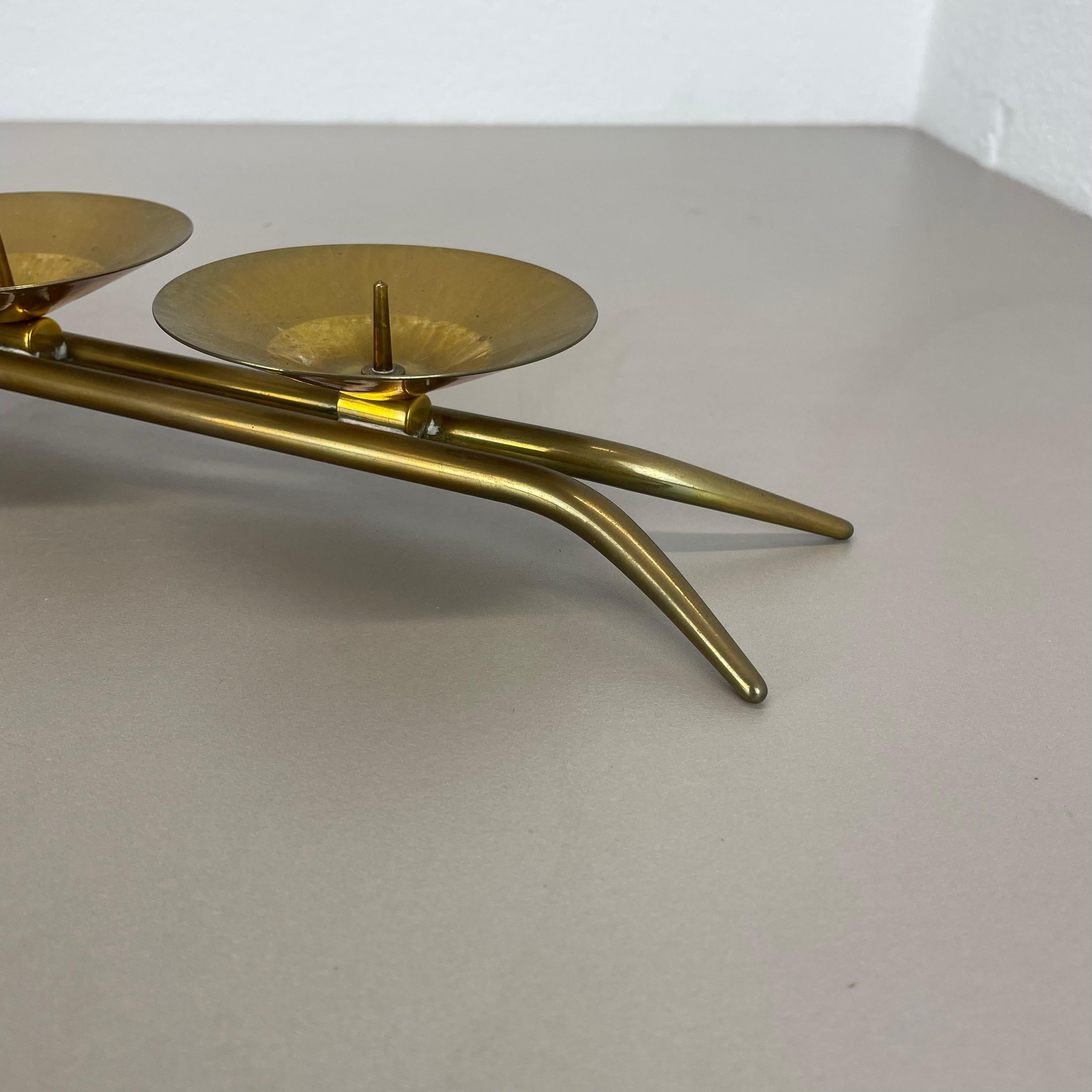 43cm Modernistischer Auböck Stil Brutalistischer Kerzenständer aus Messing, Österreich 1950er Jahre im Angebot 1
