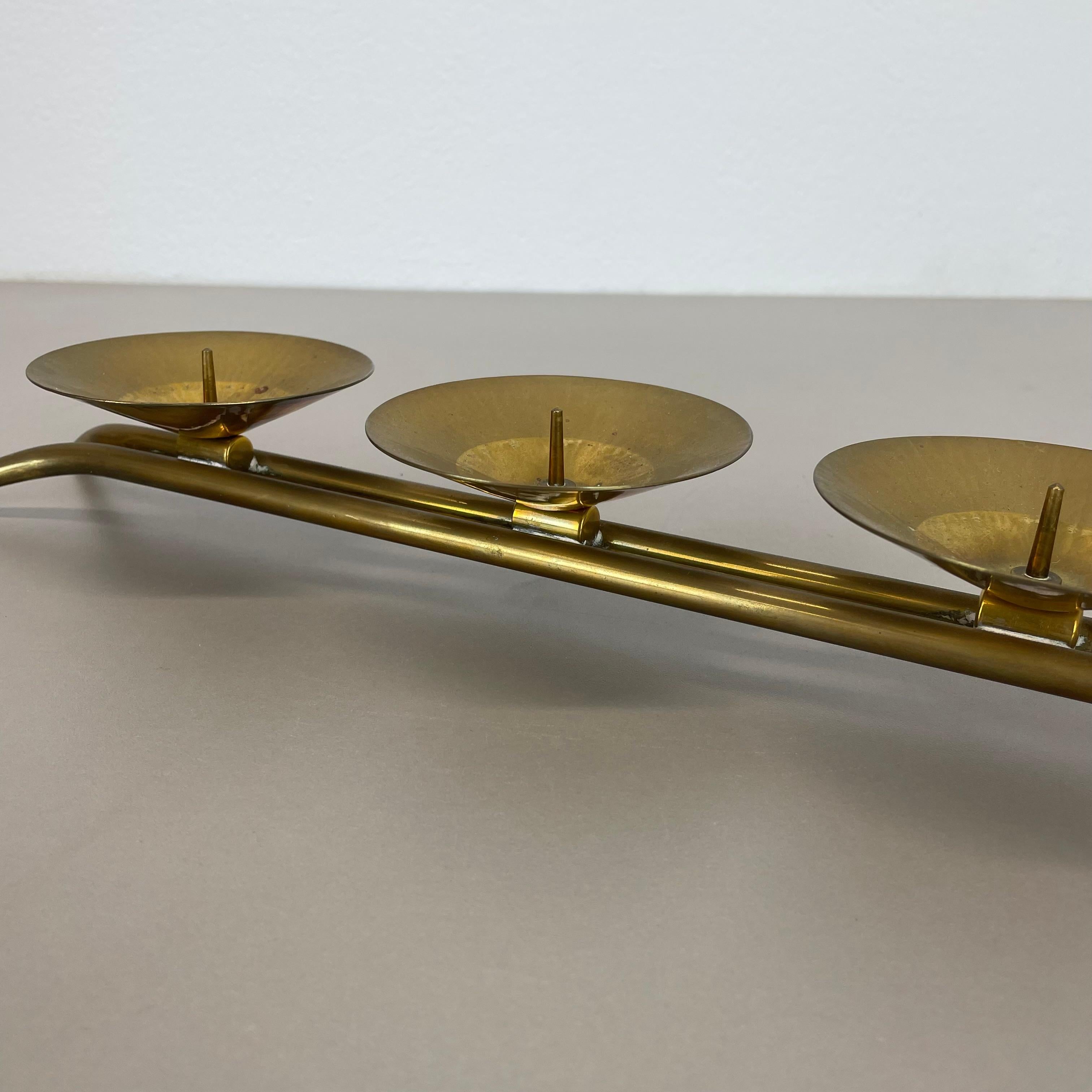 43cm Modernistischer Auböck Stil Brutalistischer Kerzenständer aus Messing, Österreich 1950er Jahre im Angebot 2
