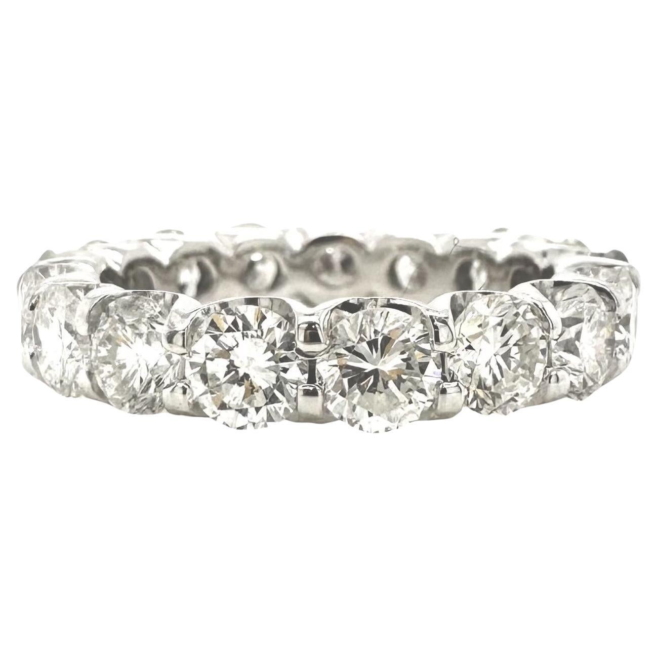 4.3 Carat Diamond Eternity Wedding Band in 14k White Gold For Sale