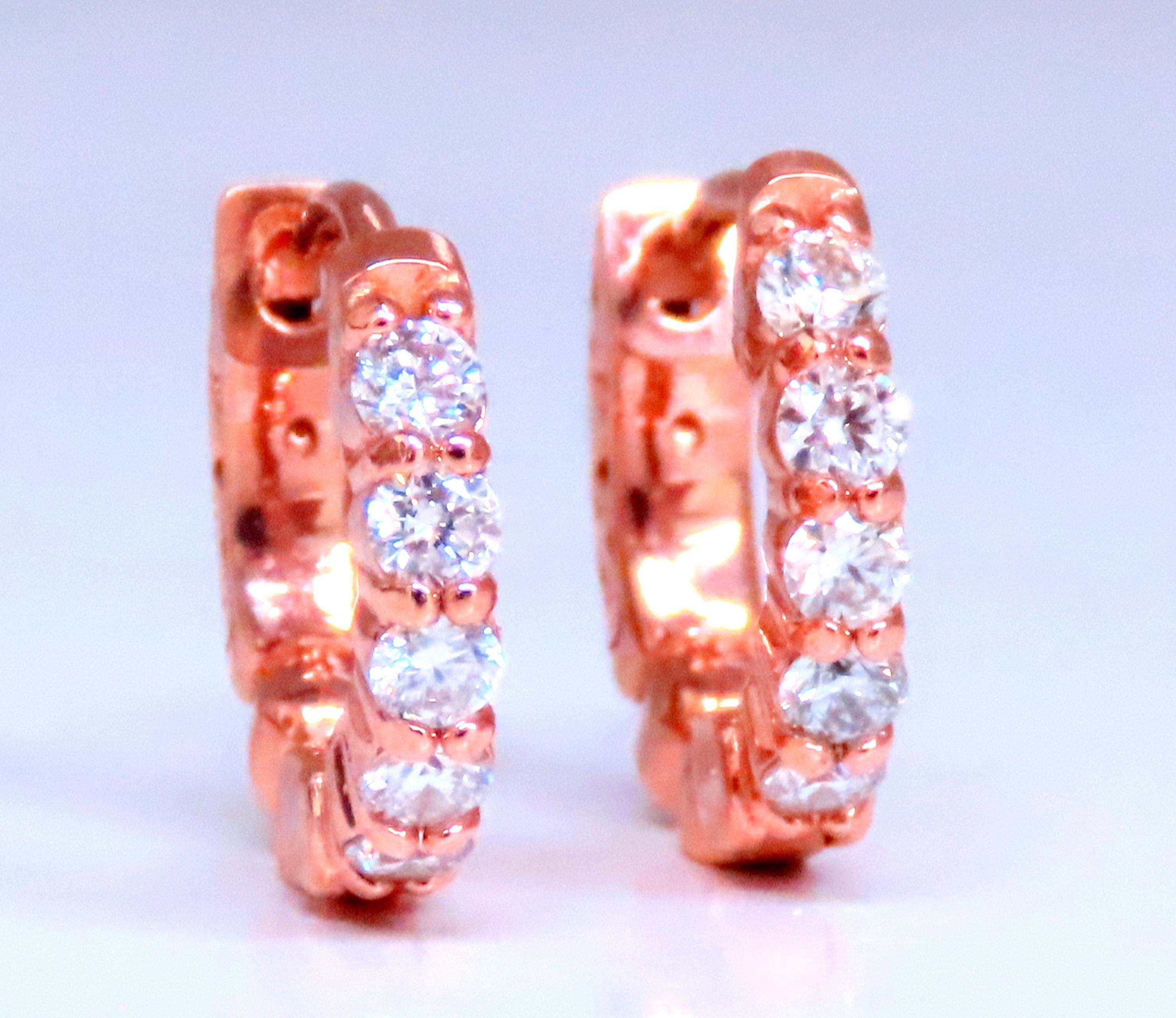.43ct Diamantes Mini Pendientes de aro Oro rosa de 14 quilates 12492 Primer corte en venta