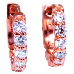 .43ct Diamonds Mini Hoop Earrings 14kt Rose Gold 12492*
