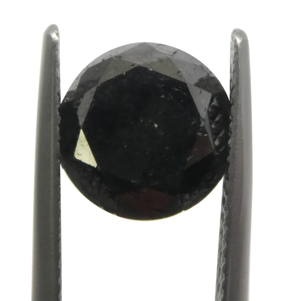 4.3ct Round Brilliant Cut Black Diamond  For Sale 5
