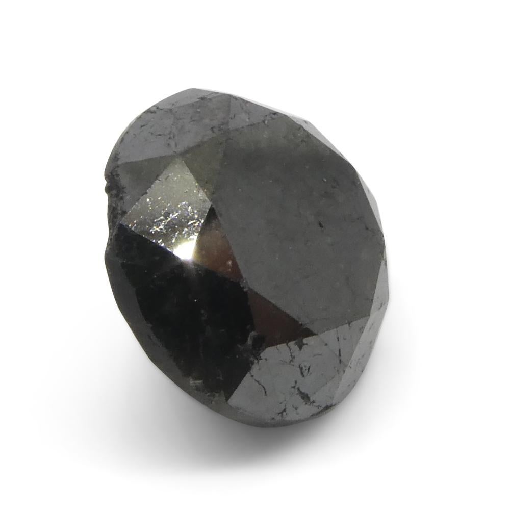 4.3ct Round Brilliant Cut Black Diamond  For Sale 1