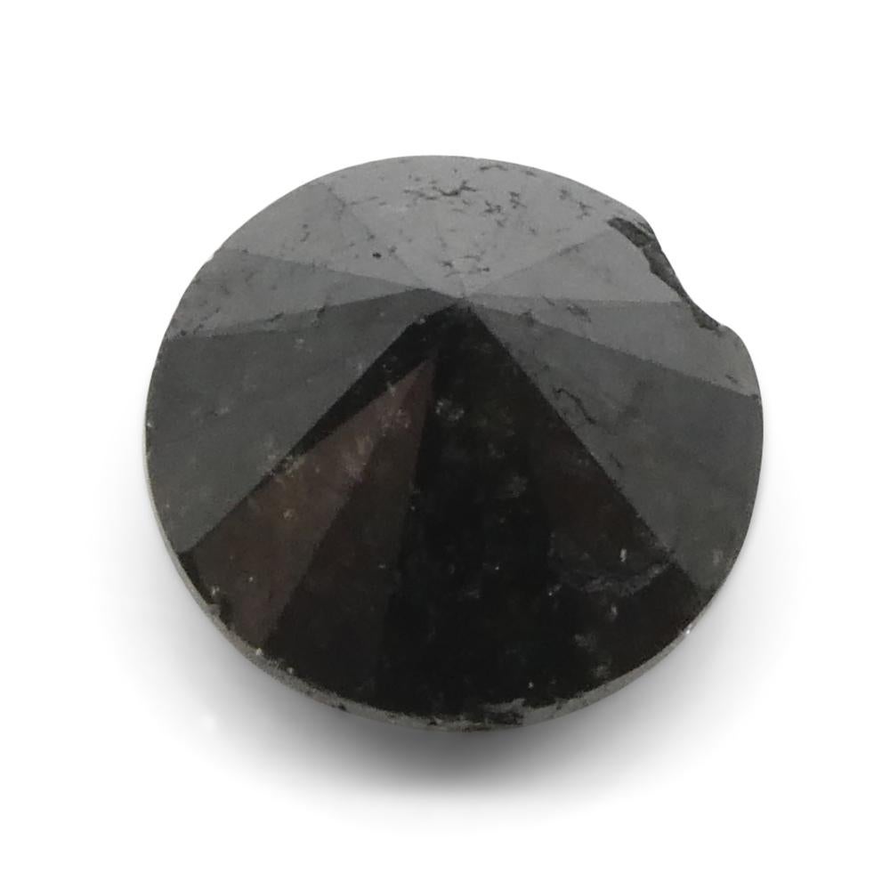 4.3ct Round Brilliant Cut Black Diamond  For Sale 3