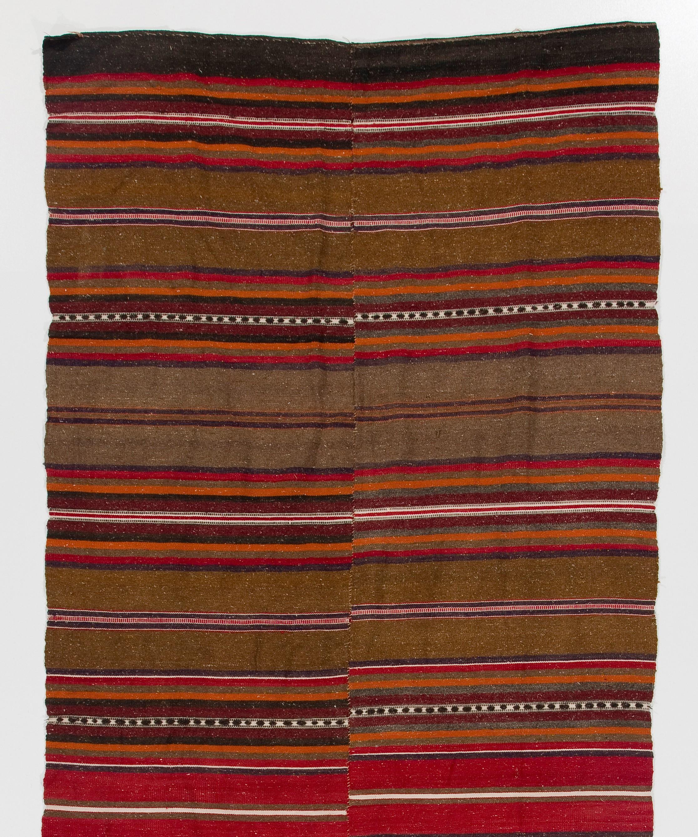 This beautiful and simple flat-woven runner is made of natural wool in shades of red, ivory, brown, orange and gray.

We can modify the dimensions if requested, ie. make it shorter and/or narrower.

Reversible; both sides can be used.

Ideal for
