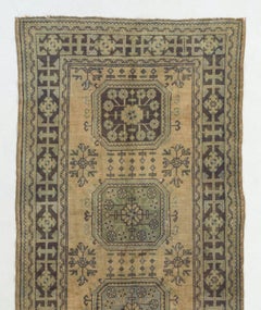 4.3x11.3 ft Vintage Handmade Hallway Runner, Circa 1960, Turkish Corridor Rug