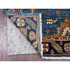4'3"x12'4" Imperial Blue Heriz All Over Design Hand Knotted Pure Wool Runner Rug