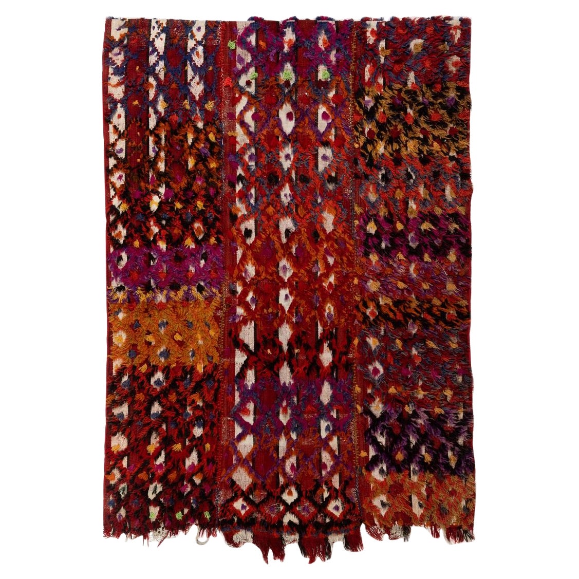 4.3x6 ft Buntes handgewebtes Anatolisches Kelim Flachgewebe