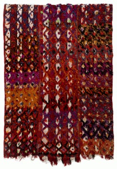 4.3x6 ft Vintage Handwoven Turkish Kilim Rug, Colorful Flatweave Wall Hanging