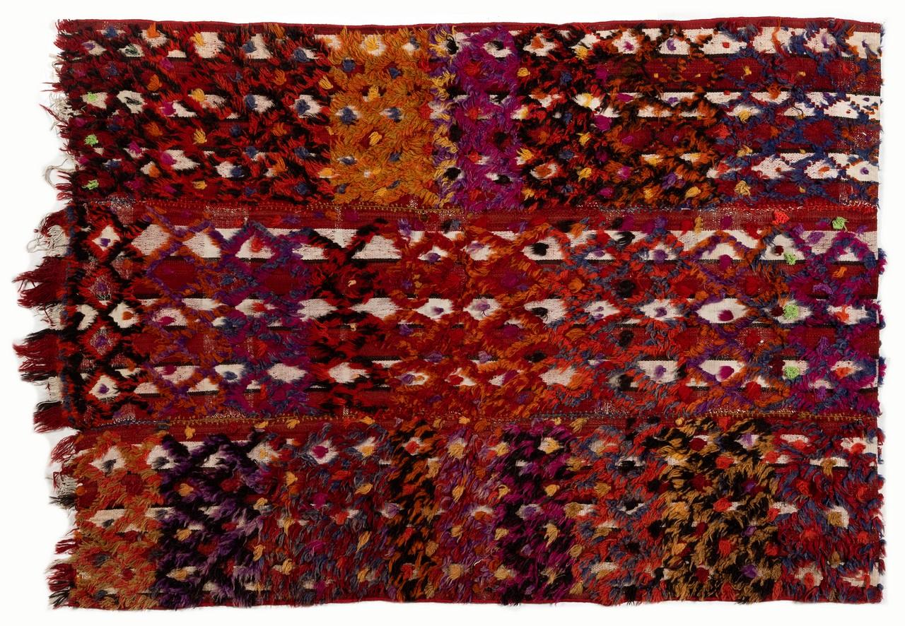 Kilim vintage de Anatolia tejido a mano de colores de 4,3 x 6 pies de tejido plano Tejido a mano en venta