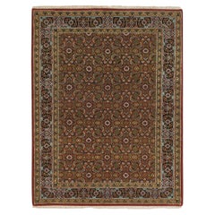 4'3 "x6'2" Rouge Herrita Design, noué à la main, 250 KPSI Tapis laine/soie