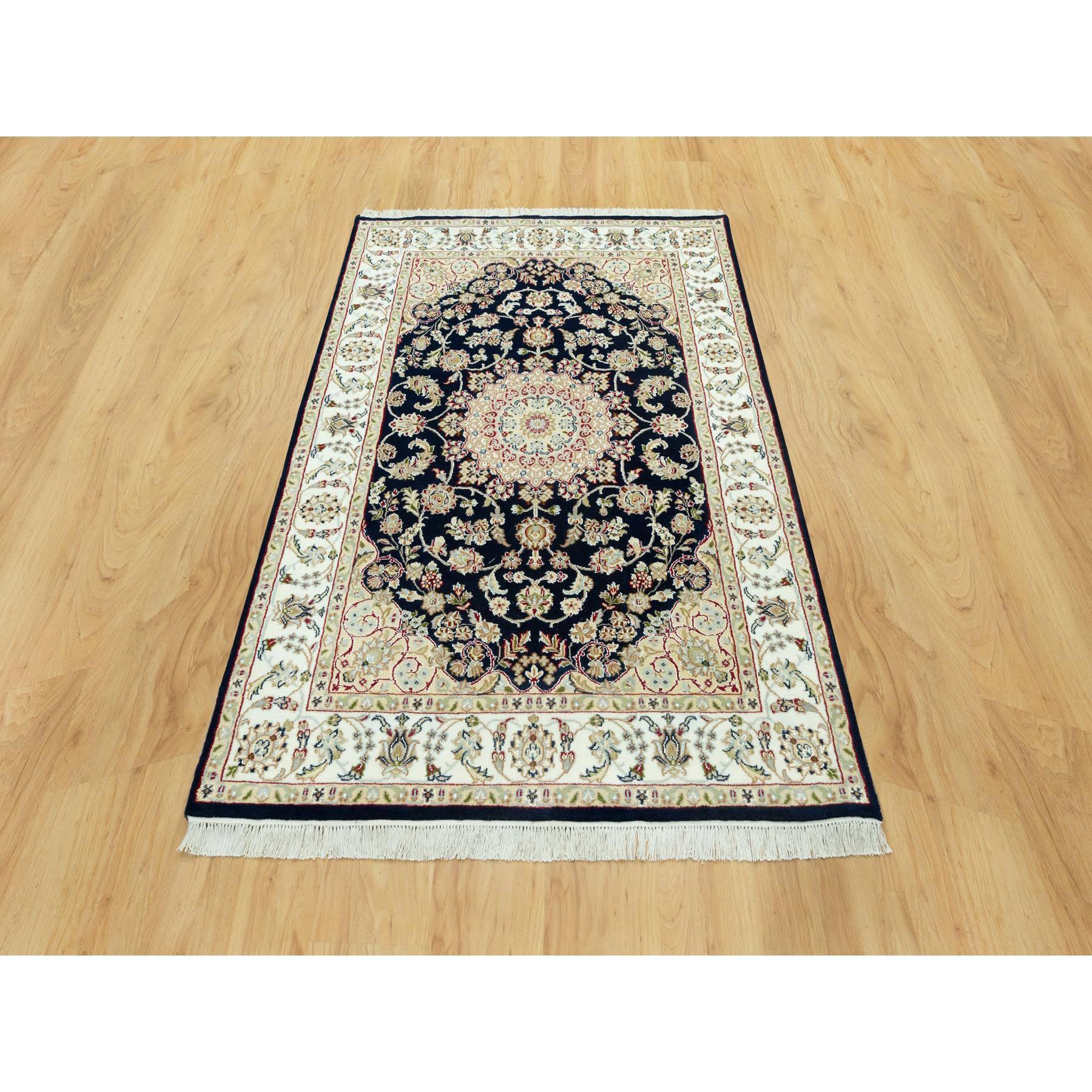 This is a truly genuine one-of-a-kind Nain Flower Design, Hand Knotted, Oriental Rug. It has been Knotted for months and months in the centuries-old weaving craftsmanship techniques by artisans.
Primary materials: Wool
Latex: No Pile 
height: 0.25