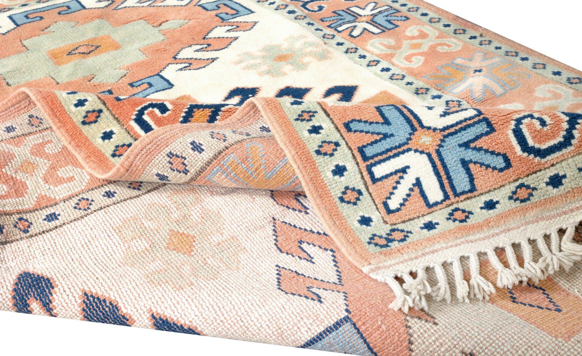 Tribal Vintage Handmade Turkish Geometric Wool Rug for Home & Office Decor For Sale