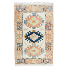 4.3x6.5 Ft Modern Handmade Turkish Geometric Wool Rug for Home & Office Decor