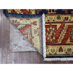 4'3"x6'6" Blue Tree of Life Design Hand Knotted High Mountain Wool Oriental Rug