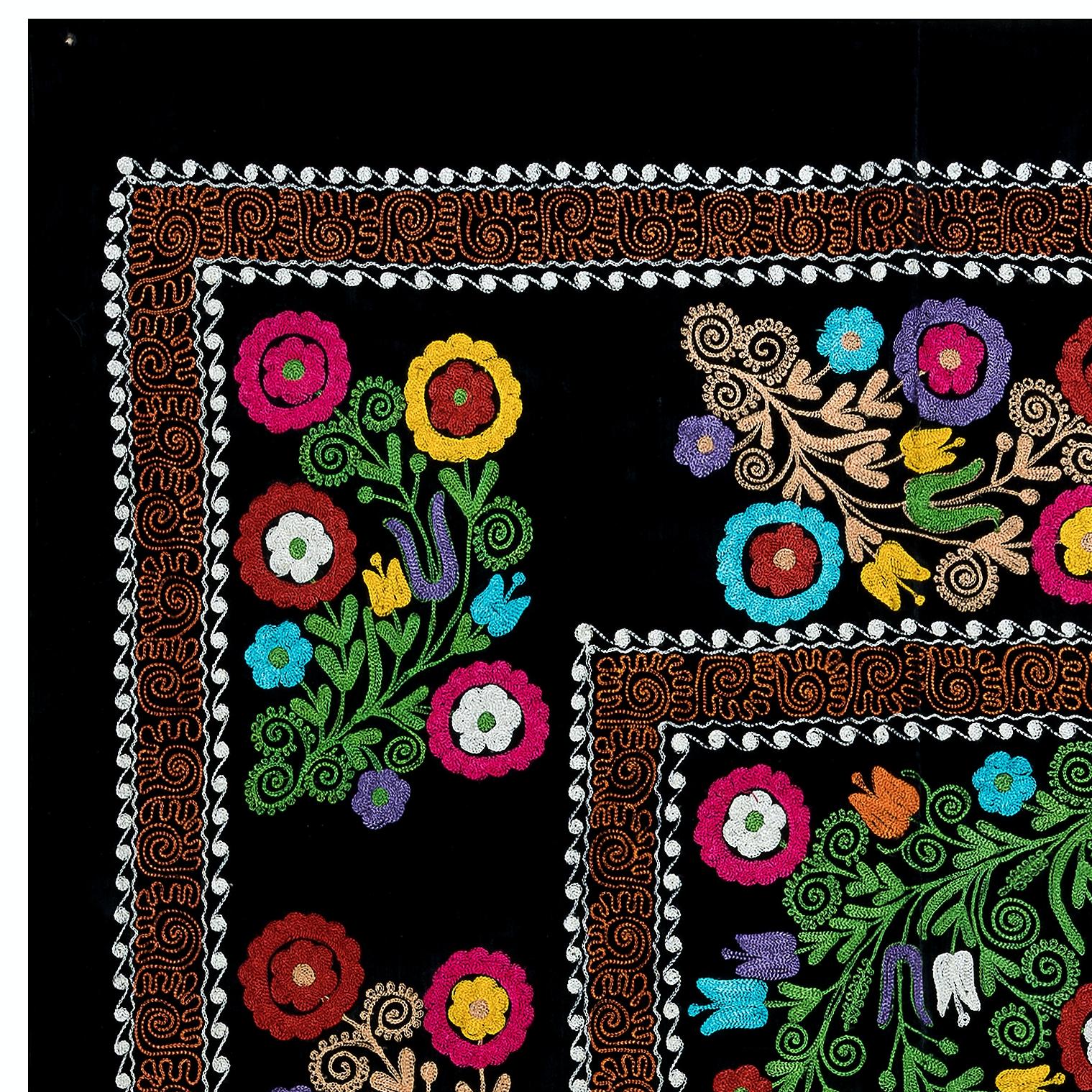 Suzani, a Central Asian term for a specific type of needlework, is also the broader name for the hugely popular decorative pieces of textile that feature this needlework in vivid colors with bold, expressive floral and botanical designs, natural