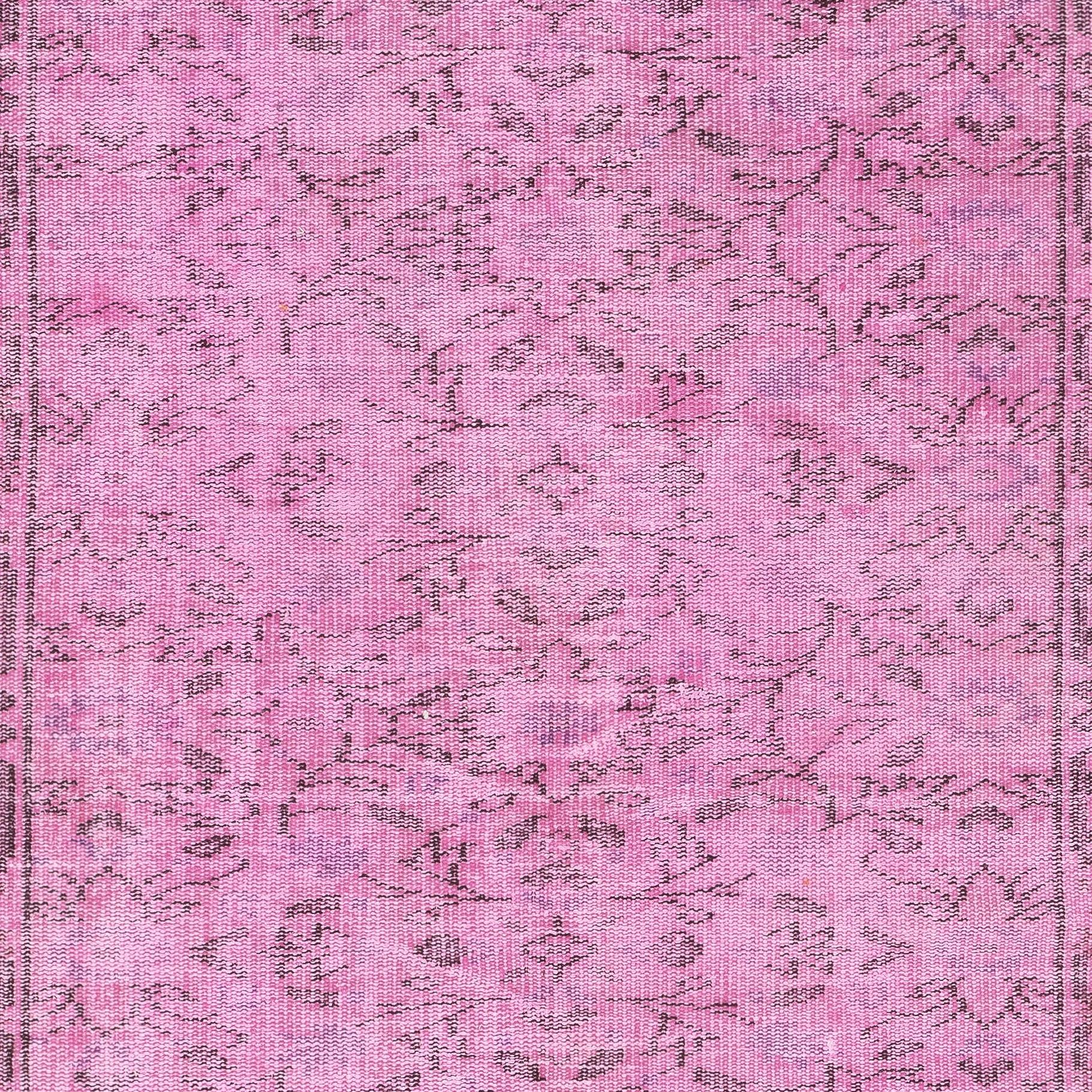 4.3x7.3 Ft Rosa Vintage Teppich für moderne Haus und Büro. Handgeknüpft in der Türkei (Türkisch) im Angebot