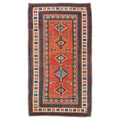 4
3 "x7
7" Antique Caucasian Kazak Rug, Southern Caucasus Mountains, Karabagh