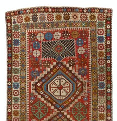 4.3x9 Ft Antique Caucasian Shirvan Rug, Ca 1875
