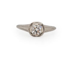 0,44 Karat Art Deco Diamant Platin Verlobungsring