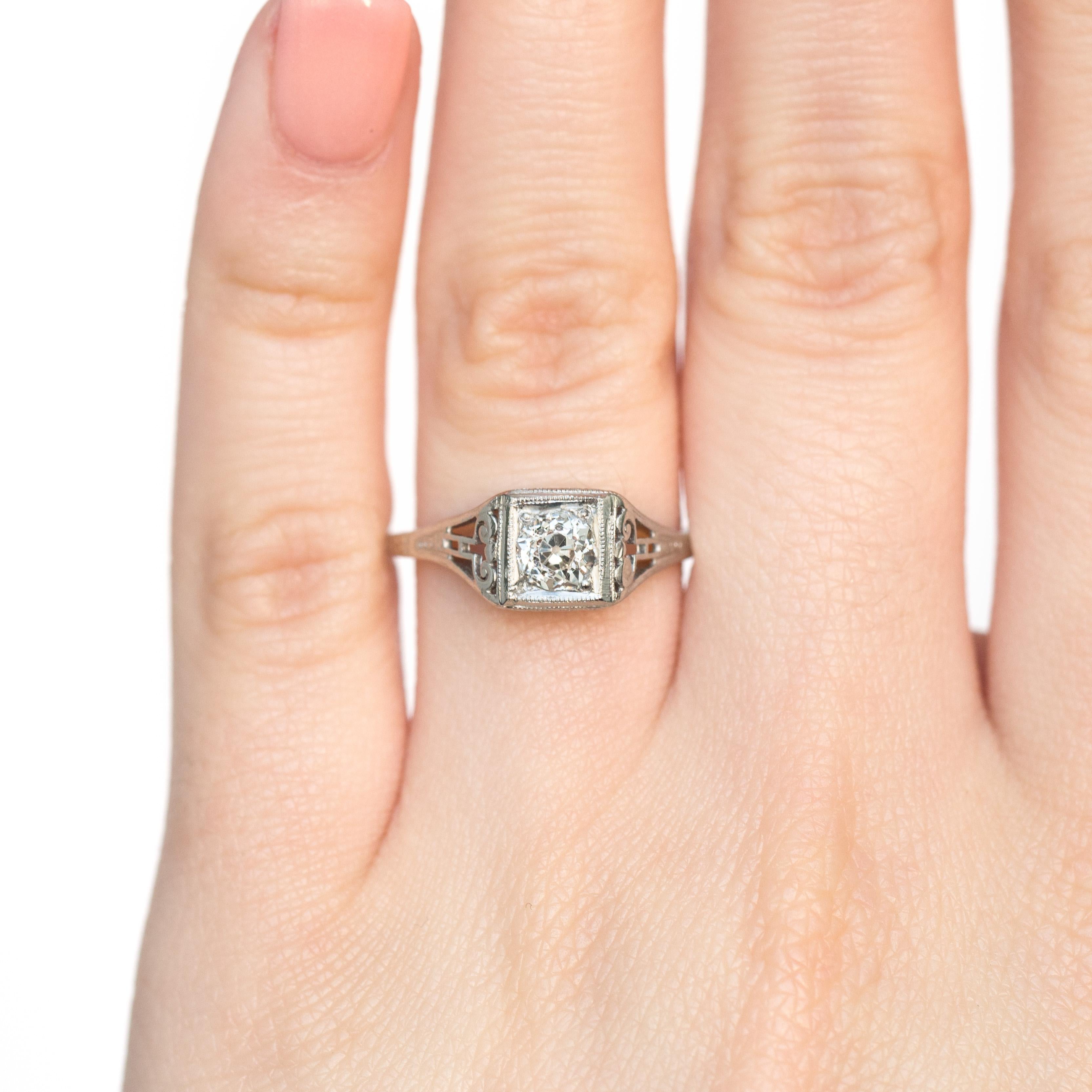 Edwardian .44 Carat Diamond Platinum Engagement Ring For Sale