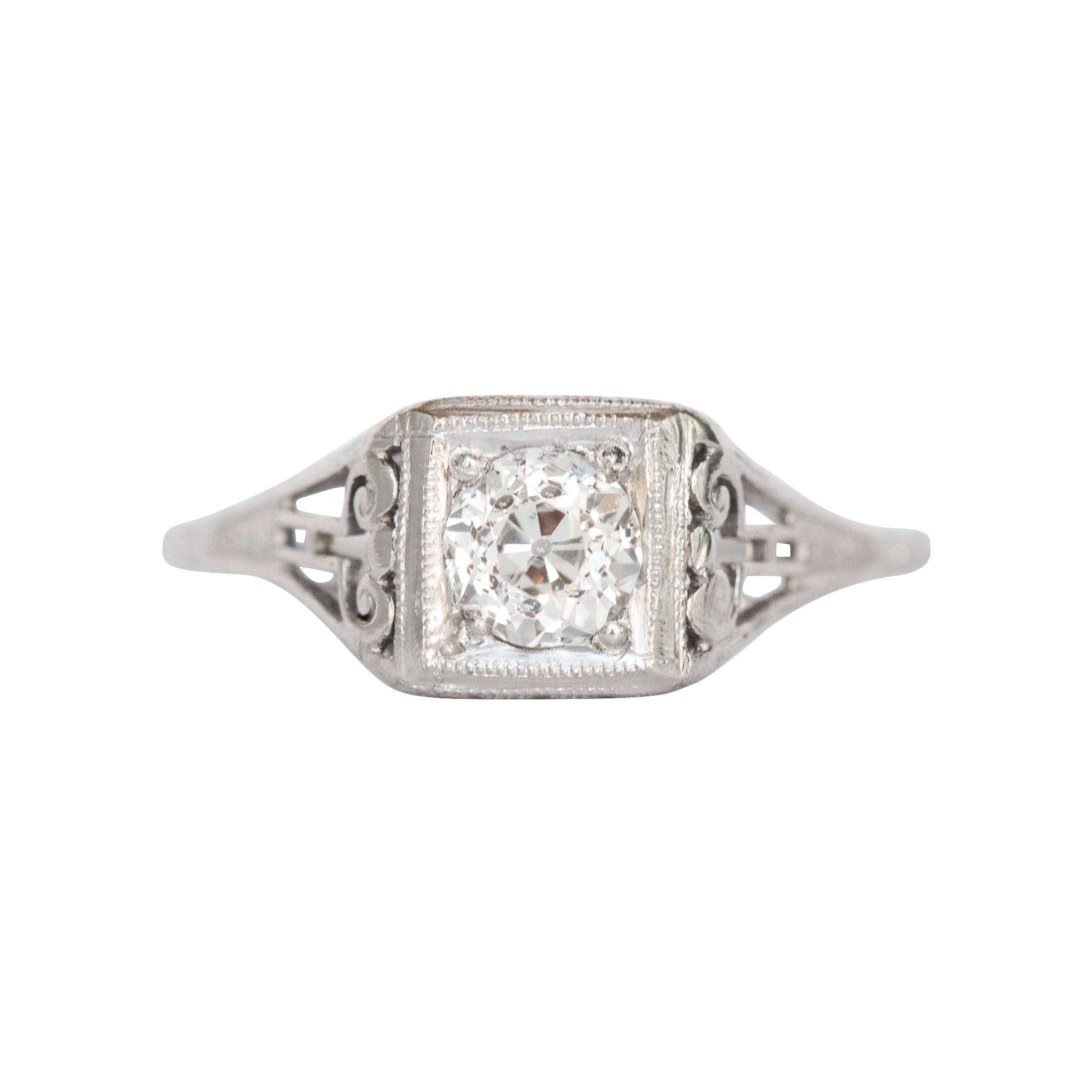 Verlobungsring aus Platin mit 0,44 Karat Diamant