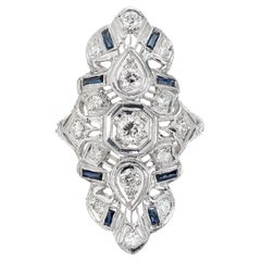 .44 Carat Diamond Sapphire Platinum Cocktail Ring