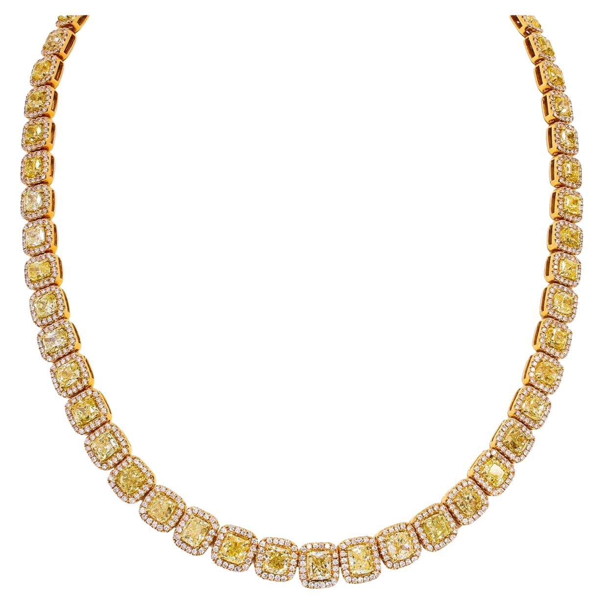 Collar Riviera Diamante Amarillo Fantasía 44 Quilates