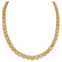 Collar Riviera Diamante Amarillo Fantasía 44 Quilates