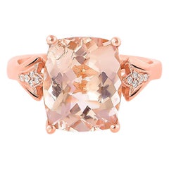 Sunita Nahata Morganite 4.40 carats Bague fantaisie en or rose 18 carats avec diamants