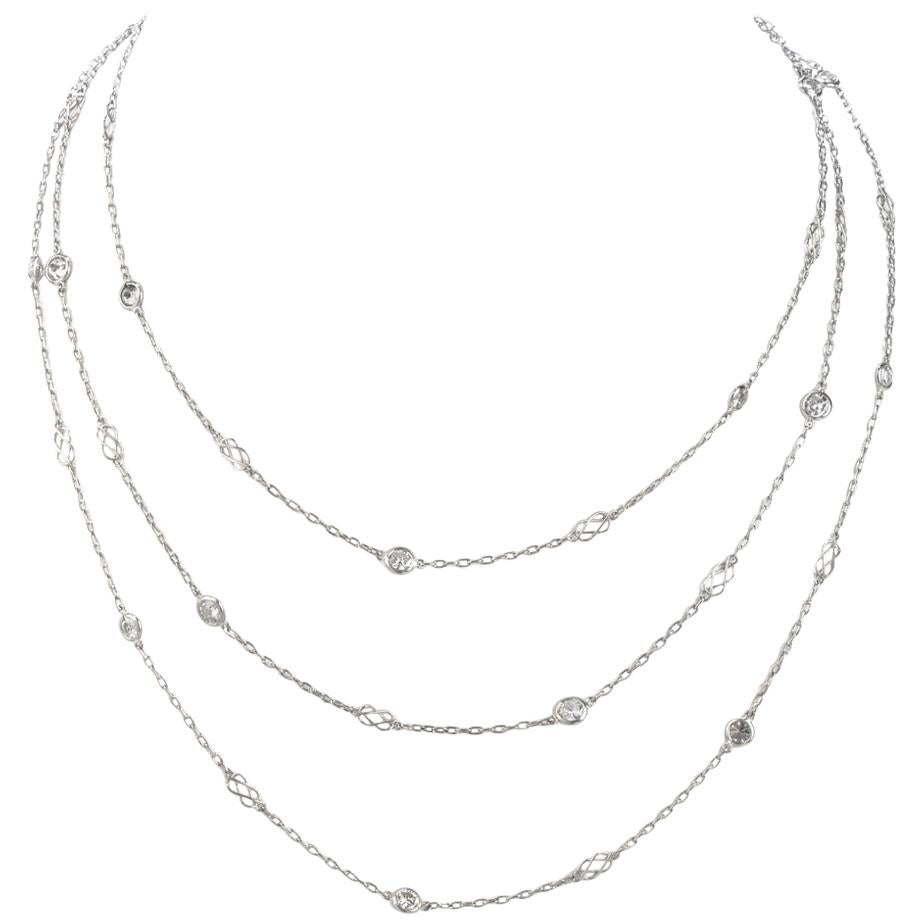 Diamond by the Yard Platinum Link Chain Necklace