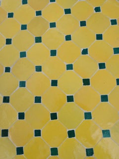Moroccan Mosaic Table, Yellow / Black / Green