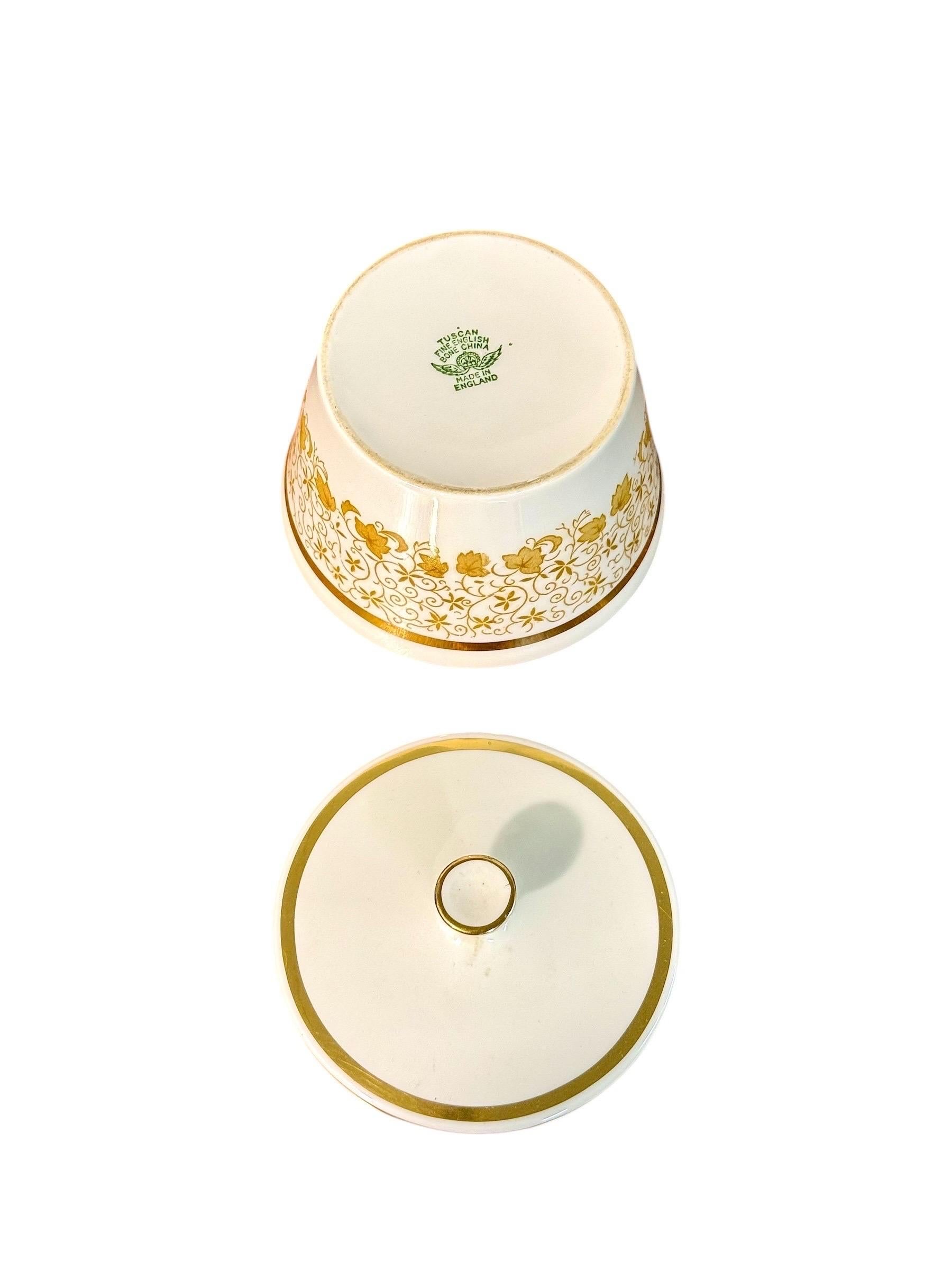 44-Piece Royal Tuscan Gold and White Bone China Coffee & Tea Service For Sale 10