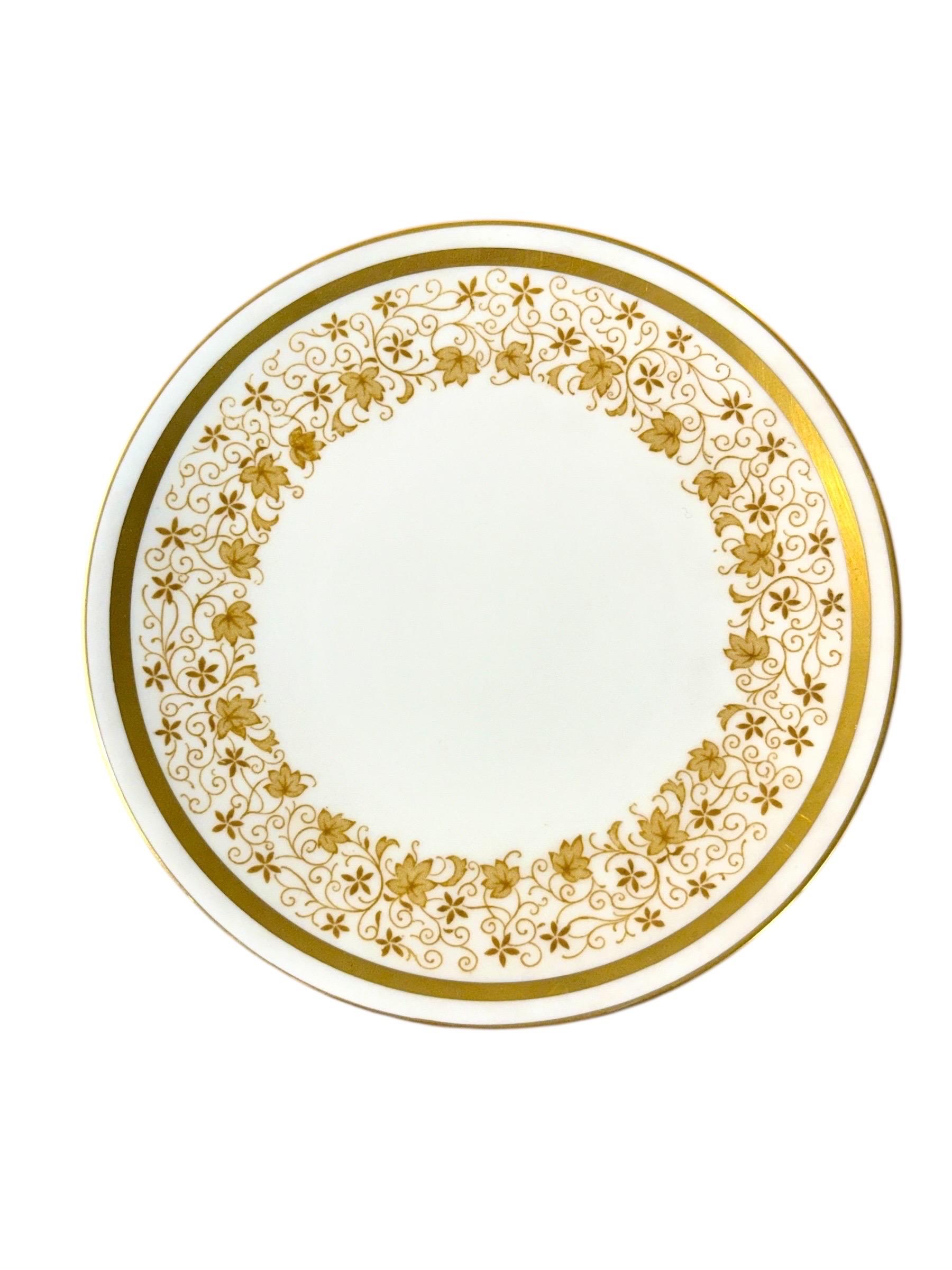 44-Piece Royal Tuscan Gold and White Bone China Coffee & Tea Service For Sale 1